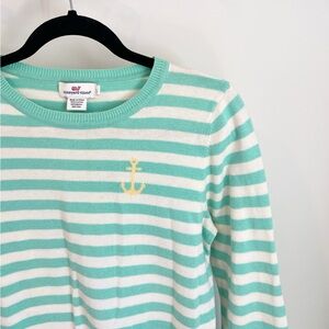 Vineyard Vines Mint Striped Nautical Crewneck Sweater